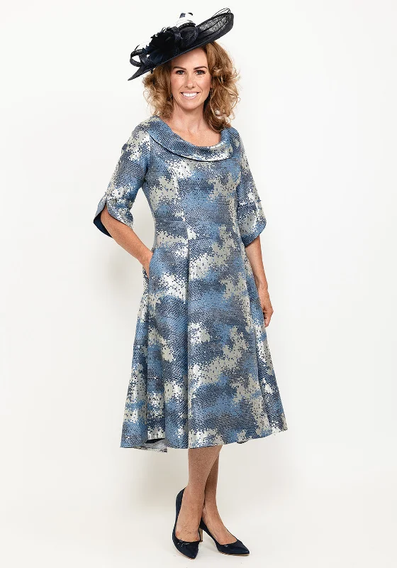 Lizabella Dress, Navy Multi
