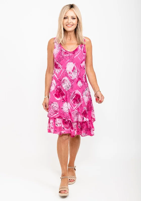 Seventy1 One Size Outline Print Dress, Cerise