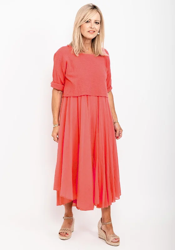 Seventy1 One Size Two Piece Dress & Top, Coral