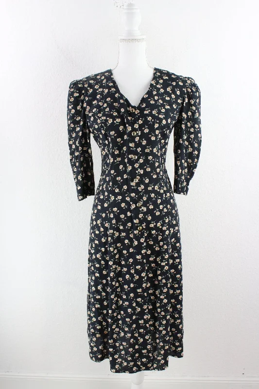 Vintage Blue Flower Dress (6)