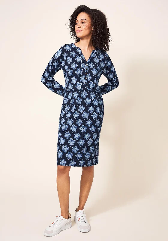 White Stuff Tammy Cotton Jersey Dress, Navy Multi