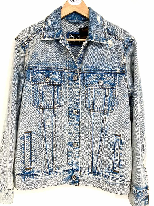 Abercrombie & Fitch Women's Light Blue Button Down Denim Size S Jacket Satin Jacket Silk Jacket Chiffon Jacket Abercrombie & Fitch Women's Light Blue Button Down Denim Size S Jacket Satin Jacket Silk Jacket Chiffon Jacket
