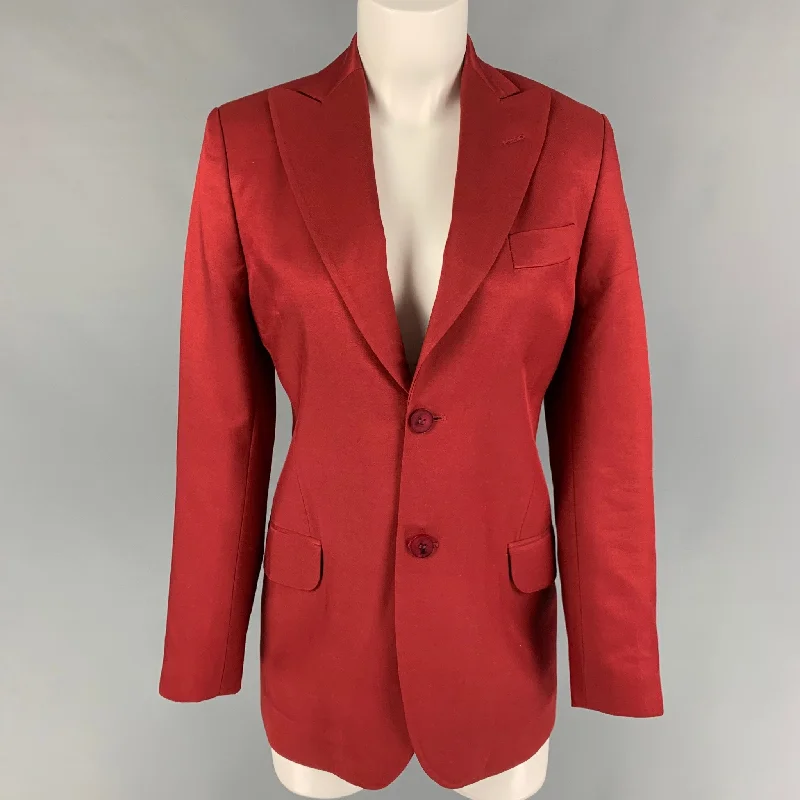 ACNE STUDIOS Size 0 Burgundy Viscose Blend Jacket Blazer Elasticated Jacket Padded Jacket Insulated Jacket ACNE STUDIOS Size 0 Burgundy Viscose Blend Jacket Blazer Elasticated Jacket Padded Jacket Insulated Jacket
