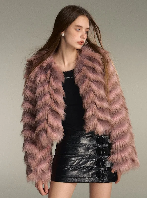 Golden Girl Gradient Eco-Friendly Fur Jacket Belted Jacket Elasticated Jacket Padded Jacket Golden Girl Gradient Eco-Friendly Fur Jacket Belted Jacket Elasticated Jacket Padded Jacket