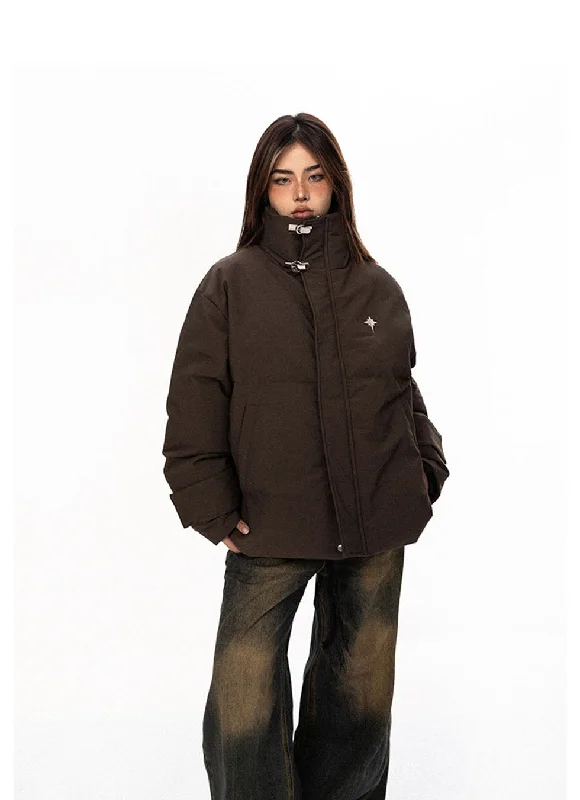 American Retro Metal Buckle Cotton Jacket Elasticated Jacket Padded Jacket Insulated Jacket American Retro Metal Buckle Cotton Jacket Elasticated Jacket Padded Jacket Insulated Jacket