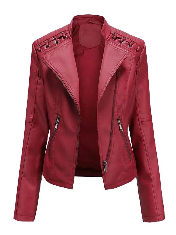 Autumn Winter Pu Faux Leather Jackets Women Long Sleeve Zipper Slim Motor Biker Leather Coat Female Outwear Tops Faux Fur Fabric Real Fur Fabric Shearling Fabric Autumn Winter Pu Faux Leather Jackets Women Long Sleeve Zipper Slim Motor Biker Leather Coat Female Outwear Tops Faux Fur Fabric Real Fur Fabric Shearling Fabric