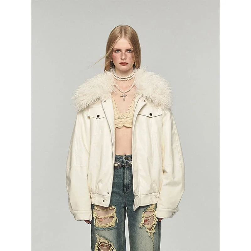 Detachable Fur Collar Windproof And Warm Cotton-Padded Jacket Satin Jacket Silk Jacket Chiffon Jacket Detachable Fur Collar Windproof And Warm Cotton-Padded Jacket Satin Jacket Silk Jacket Chiffon Jacket