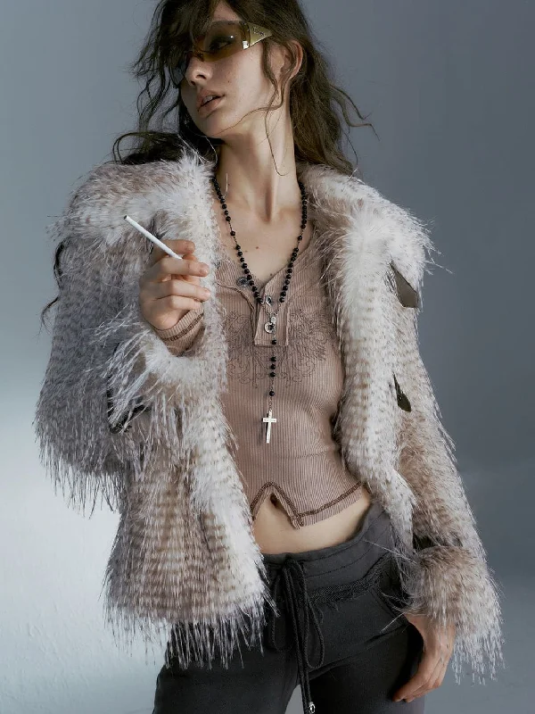 Eco-Friendly Faux Fur Jacket Trench Coat Raincoat Waterproof Jacket