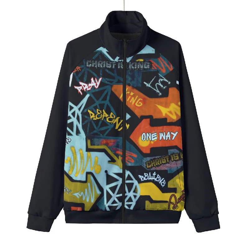 GRAFFITI GOD Unisex Stand Up Collar Jacket Appliqued Jacket Beaded Jacket Sequined Jacket GRAFFITI GOD Unisex Stand Up Collar Jacket Appliqued Jacket Beaded Jacket Sequined Jacket