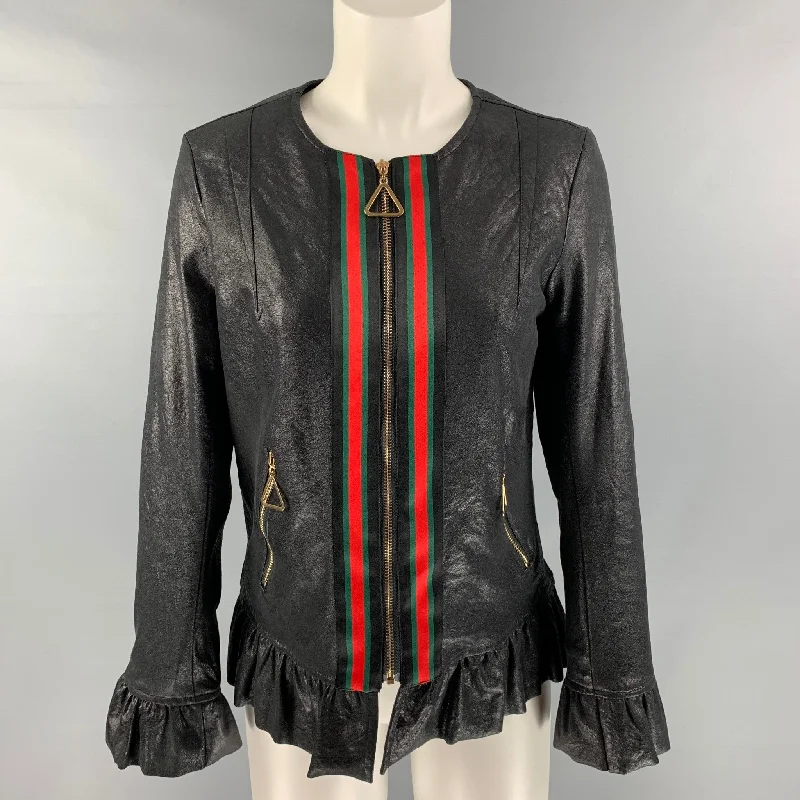 JEFF GALLAMO Size M Black Polyester & Elastane Jacket Quilted Jacket Puffer Jacket Insulated Jacket JEFF GALLAMO Size M Black Polyester & Elastane Jacket Quilted Jacket Puffer Jacket Insulated Jacket