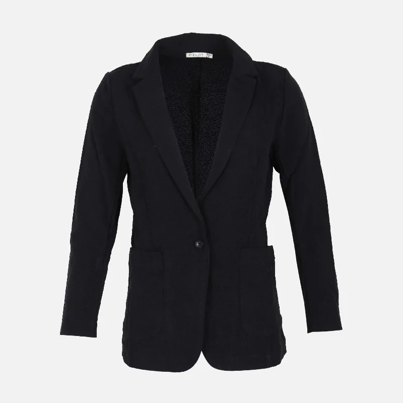 LADIES CASUAL JACKET A-Line Jacket Boat Neck Shawl Collar