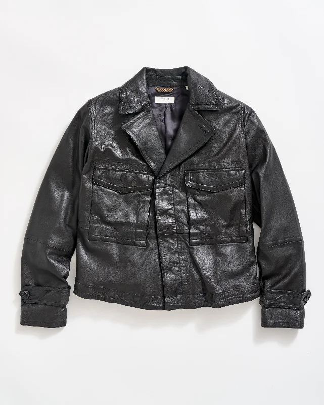 Leather Field Jacket Fitted Jacket Loose Jacket Oversized Jacket