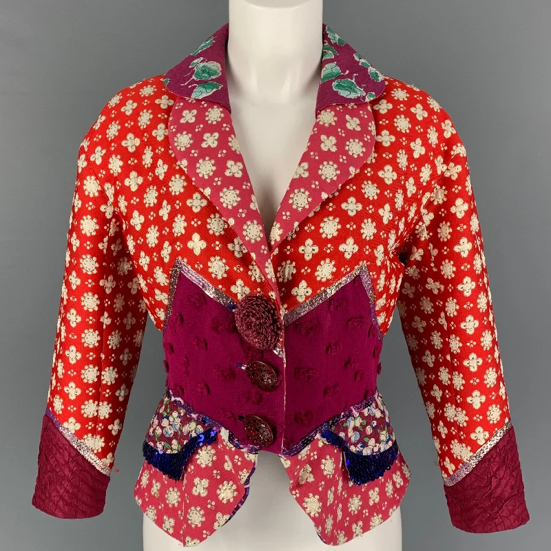 LOUIS VUITTON Size 6 Multi-Color Embroidered Polyester Blend Jacket Herringbone Jacket Houndstooth Jacket Plaid Jacket LOUIS VUITTON Size 6 Multi-Color Embroidered Polyester Blend Jacket Herringbone Jacket Houndstooth Jacket Plaid Jacket