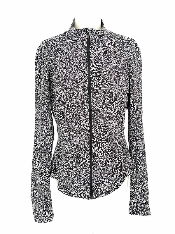 Lululemon 2022 InStill Women's black/white Zip Abstract Size 10 Jacket Wool Jacket Cashmere Jacket Tweed Jacket Lululemon 2022 InStill Women's black/white Zip Abstract Size 10 Jacket Wool Jacket Cashmere Jacket Tweed Jacket