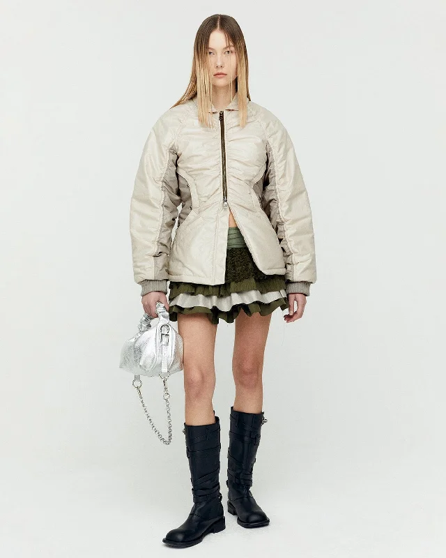 LUNA BACK-CORSET BOMBER JACKET awa654w(IVORY) Trench Coat Raincoat Waterproof Jacket LUNA BACK-CORSET BOMBER JACKET awa654w(IVORY) Trench Coat Raincoat Waterproof Jacket