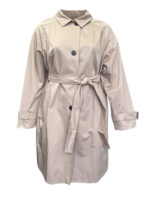 Marina Rinaldi Women's Beige Treno Raincoat Jacket NWT Denim Fabric Leather Fabric Suede Fabric Marina Rinaldi Women's Beige Treno Raincoat Jacket NWT Denim Fabric Leather Fabric Suede Fabric