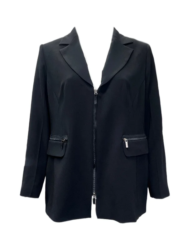 Marina Rinaldi Women's Black Canzone Zipper Front Jacket NWT Striped Jacket Polka Dot Jacket Floral Jacket Marina Rinaldi Women's Black Canzone Zipper Front Jacket NWT Striped Jacket Polka Dot Jacket Floral Jacket