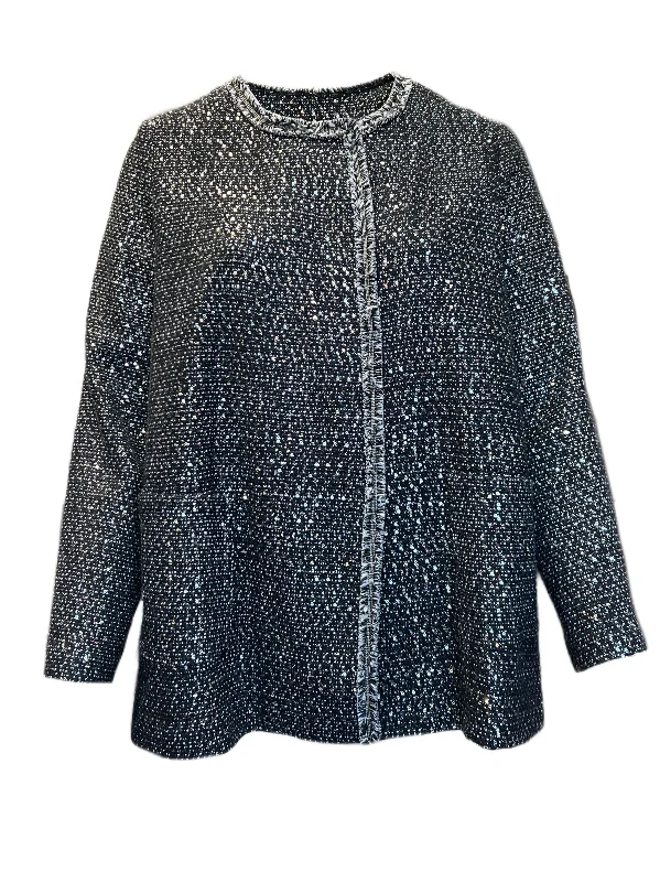 Marina Rinaldi Women's Black Cava Open Front Jacket NWT Striped Jacket Polka Dot Jacket Floral Jacket
