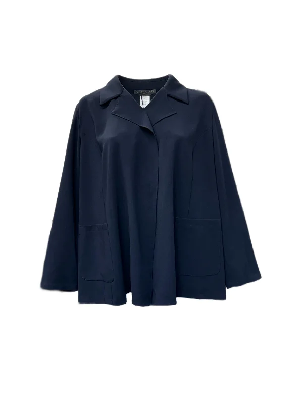 Marina Rinaldi Women's Blue Carnet Open Front Jacket NWT Jacket Blazer Coat