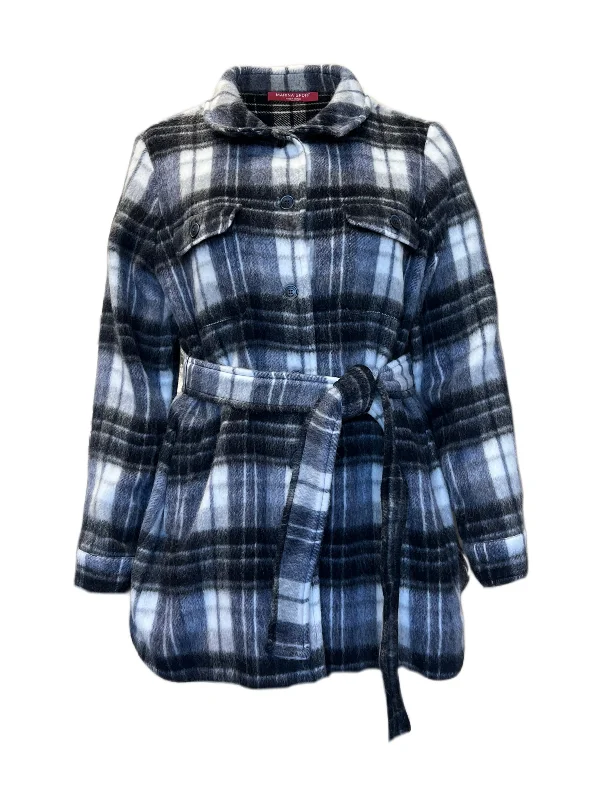 Marina Rinaldi Women's Blue Nadiabis Button Down Jacket NWT Knit Fabric Woven Fabric Fleece Fabric Marina Rinaldi Women's Blue Nadiabis Button Down Jacket NWT Knit Fabric Woven Fabric Fleece Fabric
