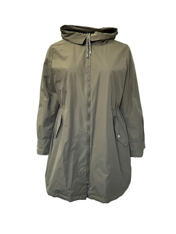 Marina Rinaldi Women's Green Pagella Quilted Jacket NWT Zippered Front Buttoned Front Snap Front Marina Rinaldi Women's Green Pagella Quilted Jacket NWT Zippered Front Buttoned Front Snap Front