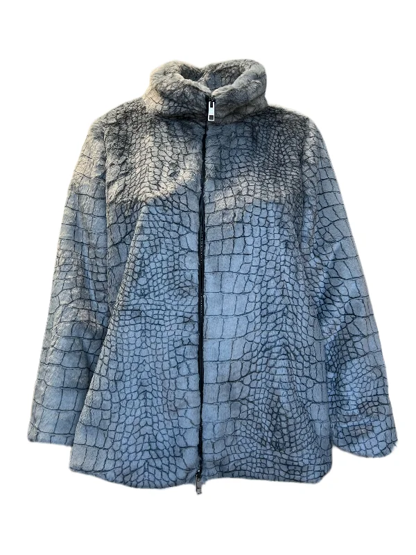 Marina Rinaldi Women's Grey Edoardo Faux Fur Jacket NWT Print Jacket Jacquard Jacket Embroidered Jacket Marina Rinaldi Women's Grey Edoardo Faux Fur Jacket NWT Print Jacket Jacquard Jacket Embroidered Jacket