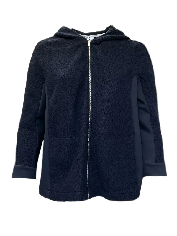 Marina Rinaldi Women's Navy Ossido Hooded Jacket NWT Toggled Jacket Drawstring Jacket Belted Jacket Marina Rinaldi Women's Navy Ossido Hooded Jacket NWT Toggled Jacket Drawstring Jacket Belted Jacket
