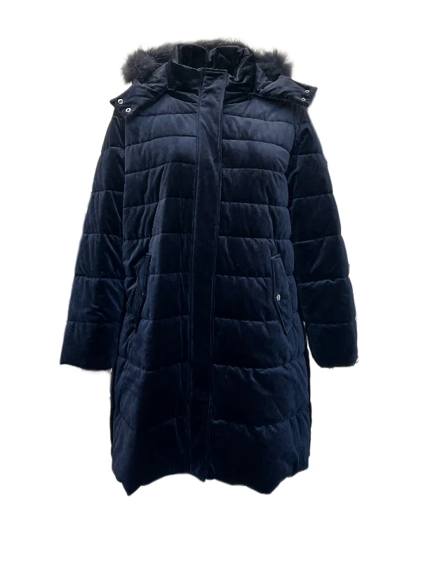 Marina Rinaldi Women's Navy Pavone Quilted Hooded Jacket NWT Tiered Jacket Buttoned Jacket Zippered Jacket Marina Rinaldi Women's Navy Pavone Quilted Hooded Jacket NWT Tiered Jacket Buttoned Jacket Zippered Jacket