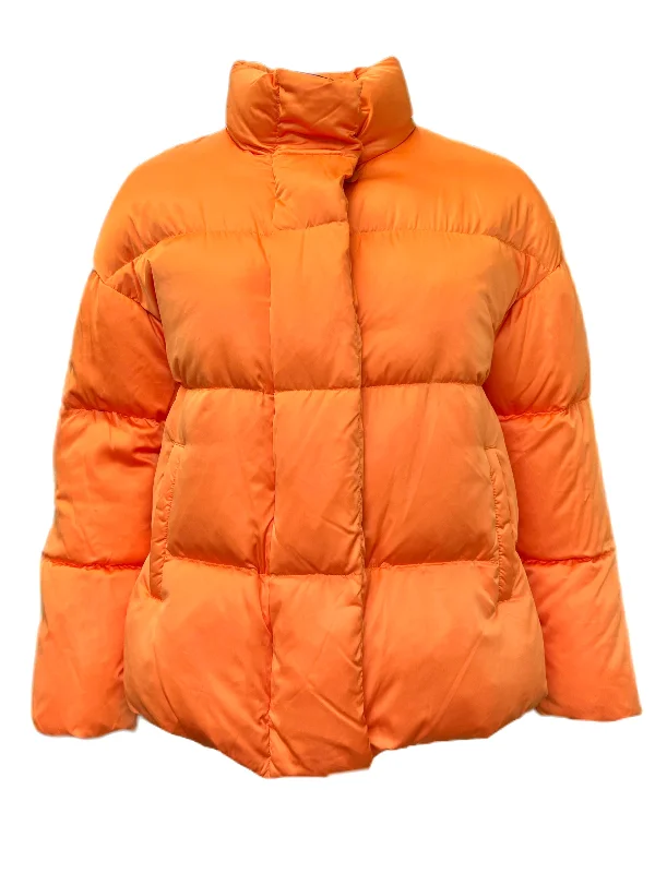 Marina Rinaldi Women's Orange Paolino Down Jacket NWT Notch Collar Jacket Peter Pan Collar Jacket Cowl Neck Jacket Marina Rinaldi Women's Orange Paolino Down Jacket NWT Notch Collar Jacket Peter Pan Collar Jacket Cowl Neck Jacket