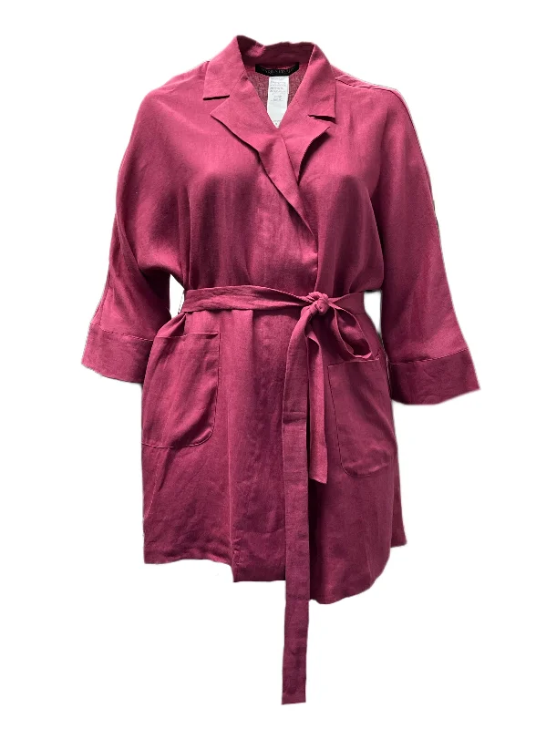 Marina Rinaldi Women's Red Fiaccola Belted Jacket NWT Zip Front Button Front Snap Front Marina Rinaldi Women's Red Fiaccola Belted Jacket NWT Zip Front Button Front Snap Front