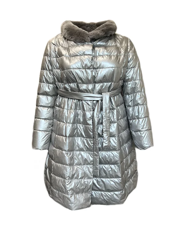Marina Rinaldi Women's Silver Bianco Down Jacket NWT Hoodie Zip-Up Jacket Button-Up Jacket Marina Rinaldi Women's Silver Bianco Down Jacket NWT Hoodie Zip-Up Jacket Button-Up Jacket