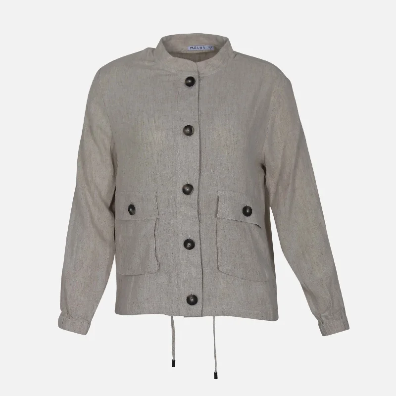 MELON LADIES CASUAL JACKET Satin Fabric Silk Fabric Chiffon Fabric