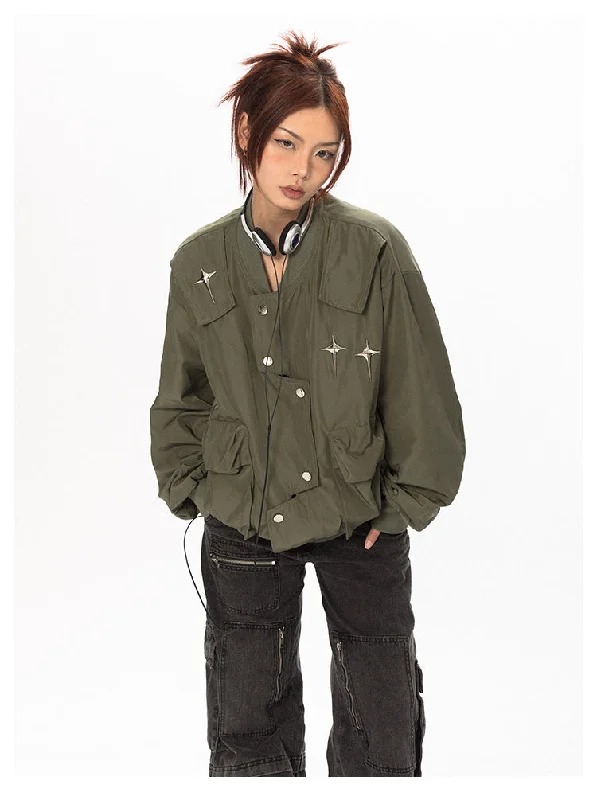 Metal Star Jacket Bomber Jacket Anorak Windbreaker