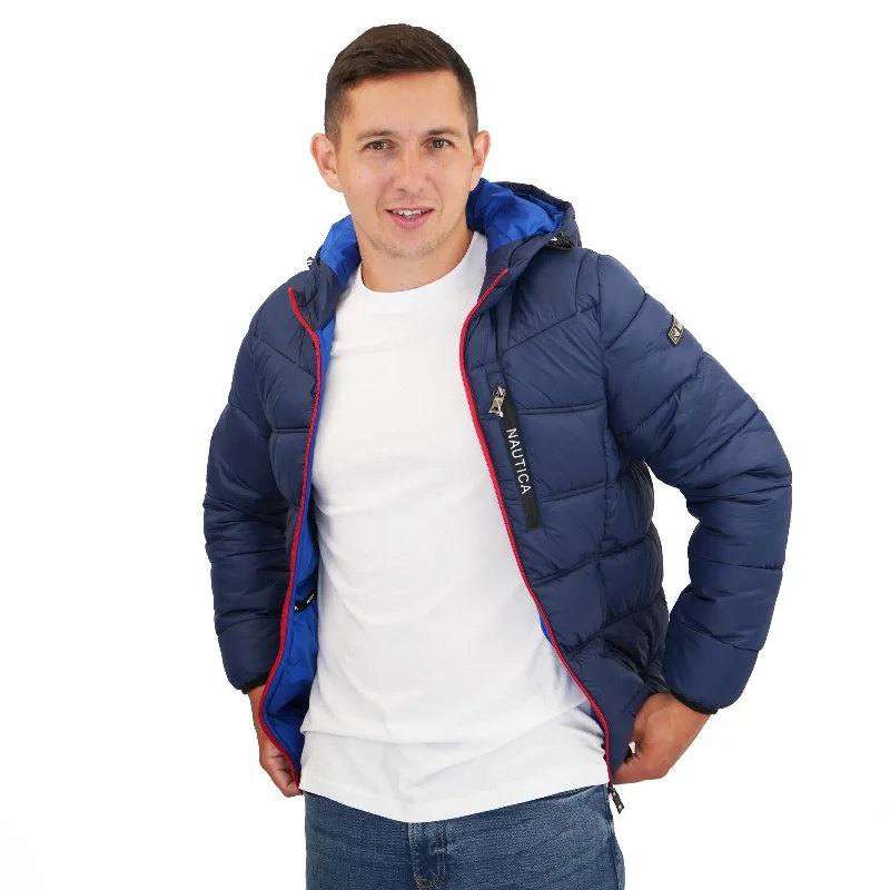 Nautica Mens Performance N83 Hooded Puffer Jacket Navy Chenille Fabric Brocade Fabric Lace Fabric Nautica Mens Performance N83 Hooded Puffer Jacket Navy Chenille Fabric Brocade Fabric Lace Fabric