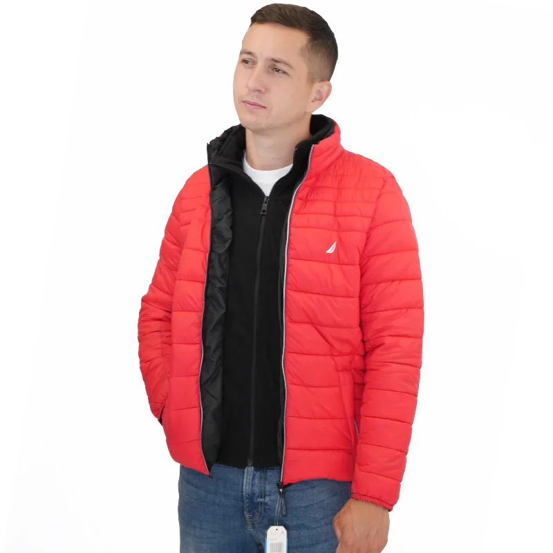 Nautica Performance Double Zip Puffer Jacket Red Tiered Jacket Buttoned Jacket Zippered Jacket Nautica Performance Double Zip Puffer Jacket Red Tiered Jacket Buttoned Jacket Zippered Jacket