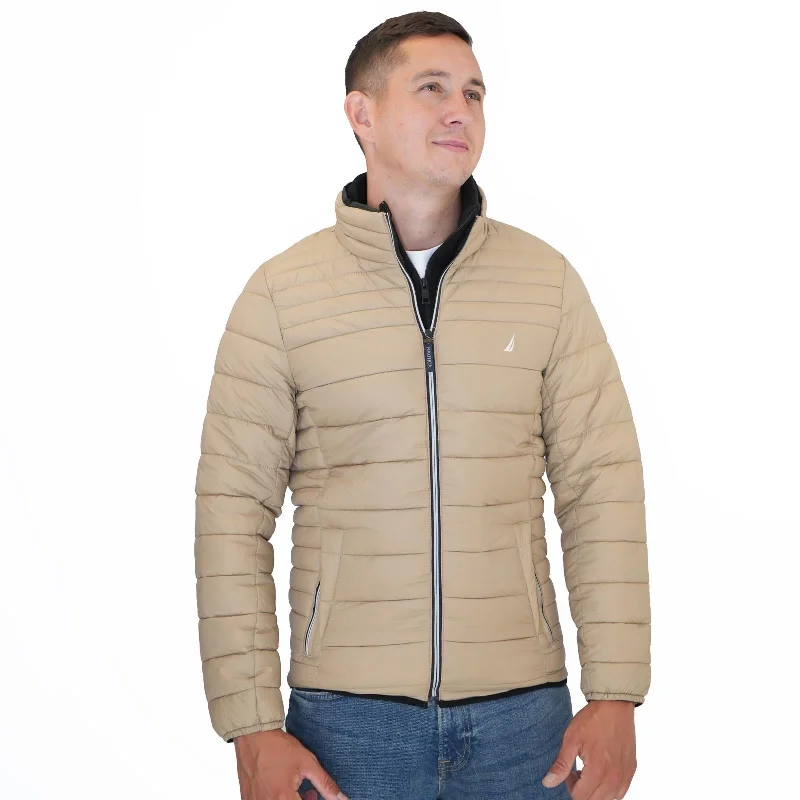 Nautica Performance Double Zip Puffer Jacket Tan Insulated Jacket Fitted Jacket Loose Jacket Nautica Performance Double Zip Puffer Jacket Tan Insulated Jacket Fitted Jacket Loose Jacket