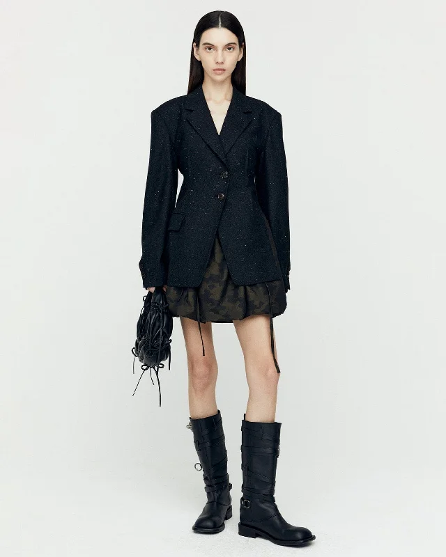 NEP WOOL CUT-OUT HARNESS JACKET awa665w(BLACK) Tailored Jacket Straight Jacket A-Line Jacket NEP WOOL CUT-OUT HARNESS JACKET awa665w(BLACK) Tailored Jacket Straight Jacket A-Line Jacket