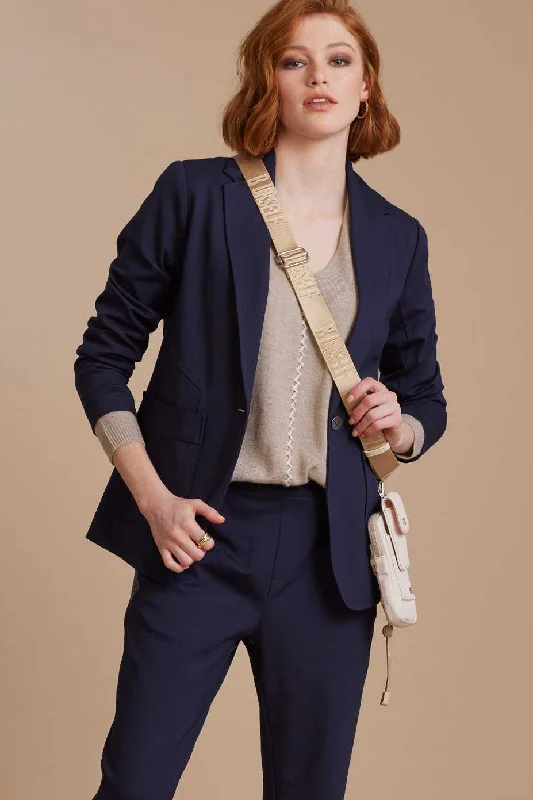Ponte Python Jacket | Navy Herringbone Jacket Checkered Jacket Solid Jacket