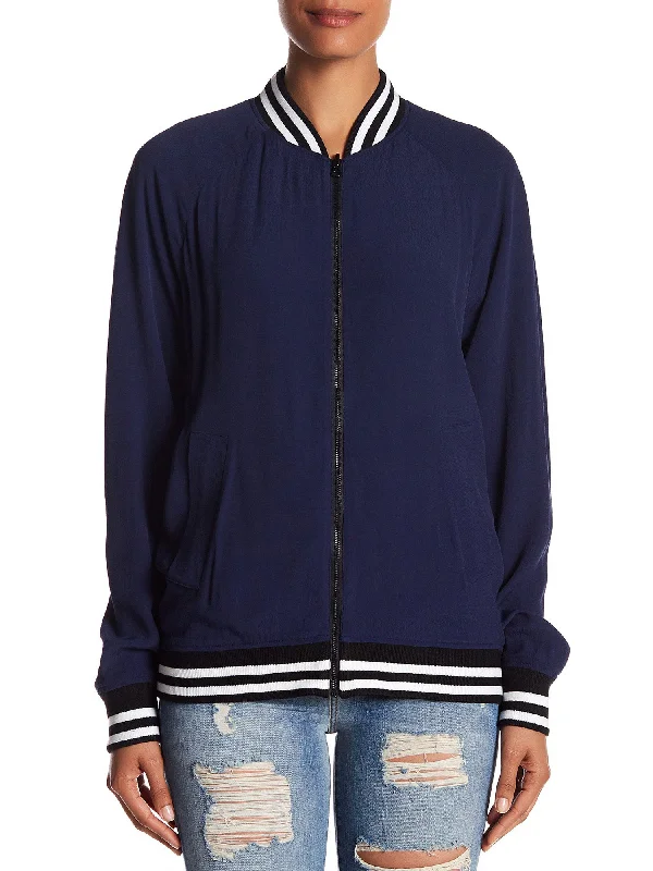REBECCA MINKOFF Women's Fountain Blue/Navy Infinity Bomber Jacket $248 NWT Lace Jacket Ribbed Jacket Sequined Jacket REBECCA MINKOFF Women's Fountain Blue/Navy Infinity Bomber Jacket $248 NWT Lace Jacket Ribbed Jacket Sequined Jacket