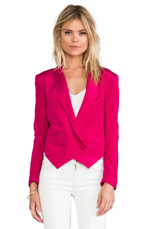 REBECCA MINKOFF Women's Magenta Becky Silk Jacket Size 10 NWT Satin Jacket Silk Jacket Chiffon Jacket REBECCA MINKOFF Women's Magenta Becky Silk Jacket Size 10 NWT Satin Jacket Silk Jacket Chiffon Jacket