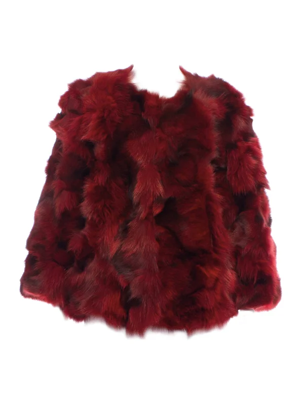 REBECCA MINKOFF x Jocelyn Women's Merlot Monique Fox Fur Jacket $1,498 NWT Herringbone Jacket Checkered Jacket Solid Jacket REBECCA MINKOFF x Jocelyn Women's Merlot Monique Fox Fur Jacket $1,498 NWT Herringbone Jacket Checkered Jacket Solid Jacket