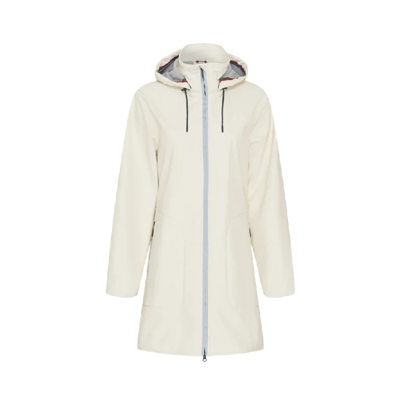 Silla PU Jacket - Off White Toggled Jacket Drawstring Jacket Belted Jacket