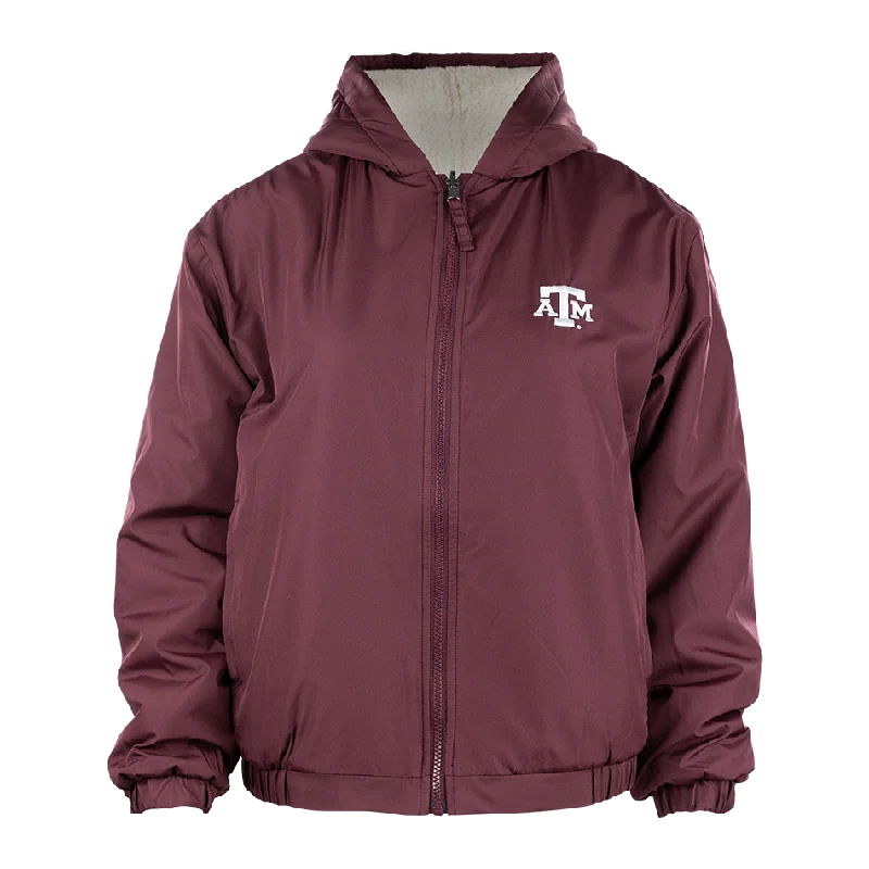 Texas A&M Molly Reversible Fleece Jacket Fleece Jacket Down Jacket Feather Jacket