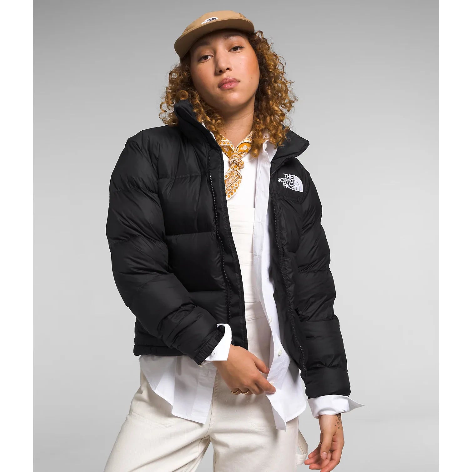 The North Face Women's 1996 Retro Nuptse Jacket In Recycled TNF Black Collared Jacket Crew Neck Jacket Turtle Neck Jacket The North Face Women's 1996 Retro Nuptse Jacket In Recycled TNF Black Collared Jacket Crew Neck Jacket Turtle Neck Jacket