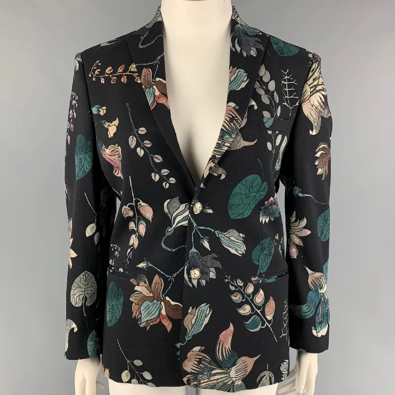 VERSUS by GIANNI VERSACE Size 12 Multi-Color Print Jacket Blazer Denim Jacket Leather Jacket Suede Jacket VERSUS by GIANNI VERSACE Size 12 Multi-Color Print Jacket Blazer Denim Jacket Leather Jacket Suede Jacket