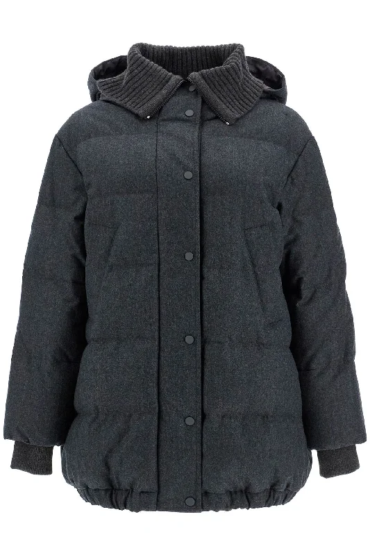 BRUNELLO CUCINELLI woolen down jacket with hood Faux Fur Jacket Real Fur Jacket Shearling Jacket BRUNELLO CUCINELLI woolen down jacket with hood Faux Fur Jacket Real Fur Jacket Shearling Jacket