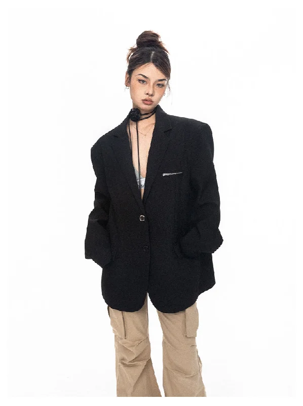 Zipper Pocket Design Suit Jacket Print Jacket Jacquard Jacket Patchwork Jacket