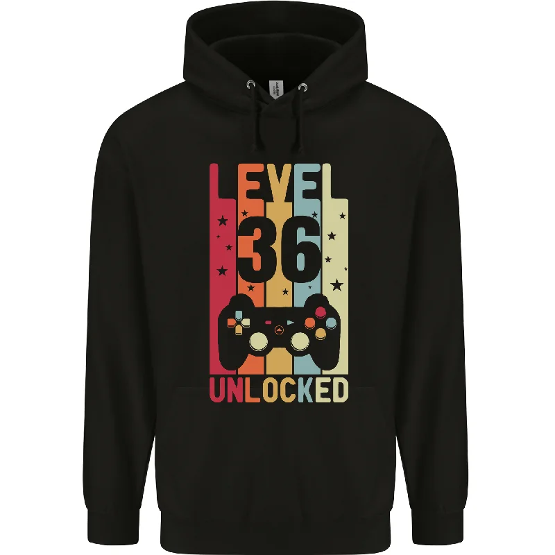 36th Birthday 36 Year Old Level Up Gaming Mens 80% Cotton Hoodie Hoodie with Hem Detail Decorative Unique 36th Birthday 36 Year Old Level Up Gaming Mens 80% Cotton Hoodie Hoodie with Hem Detail Decorative Unique