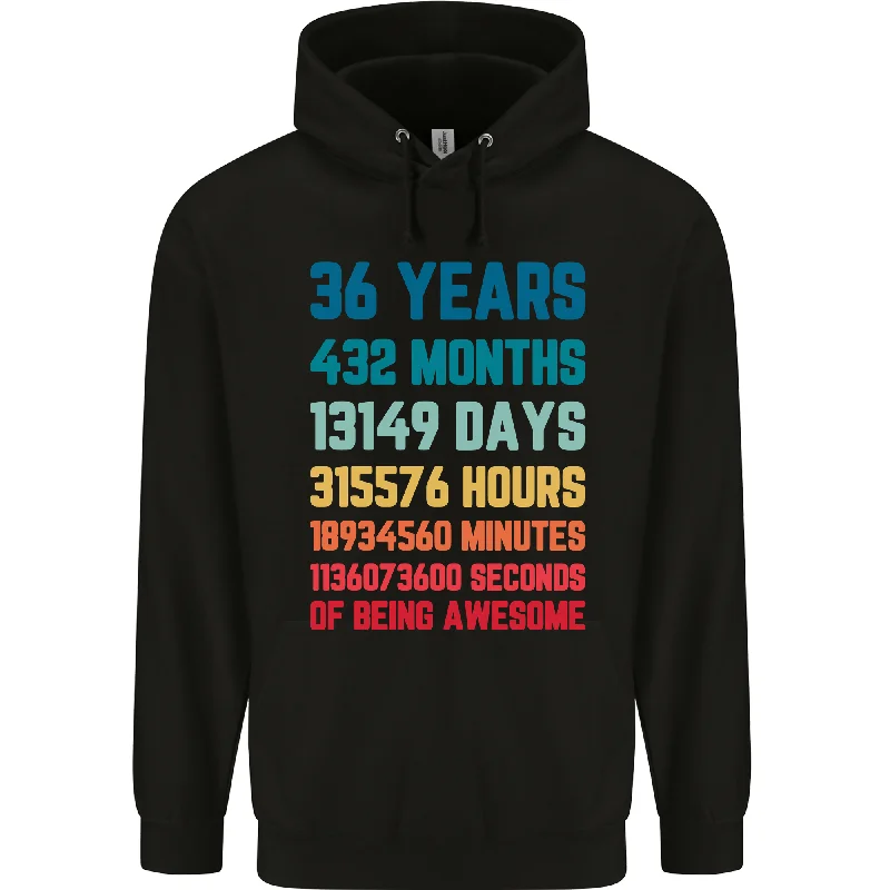 36th Birthday 36 Year Old Mens 80% Cotton Hoodie Hoodie with Print Artistic Unique