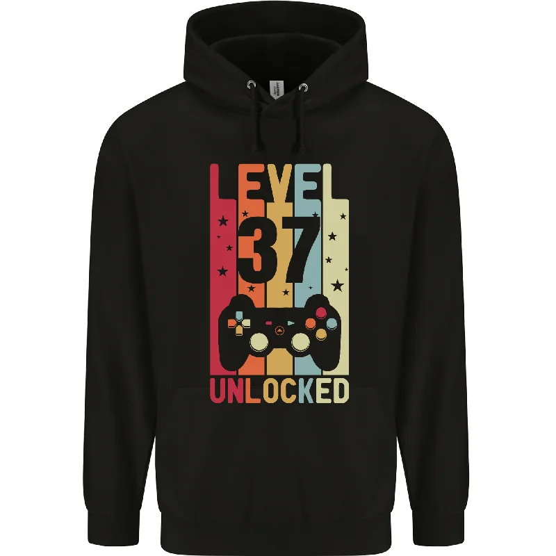 37th Birthday 37 Year Old Level Up Gaming Mens 80% Cotton Hoodie Hoodie with Patch Decorative Personalized 37th Birthday 37 Year Old Level Up Gaming Mens 80% Cotton Hoodie Hoodie with Patch Decorative Personalized